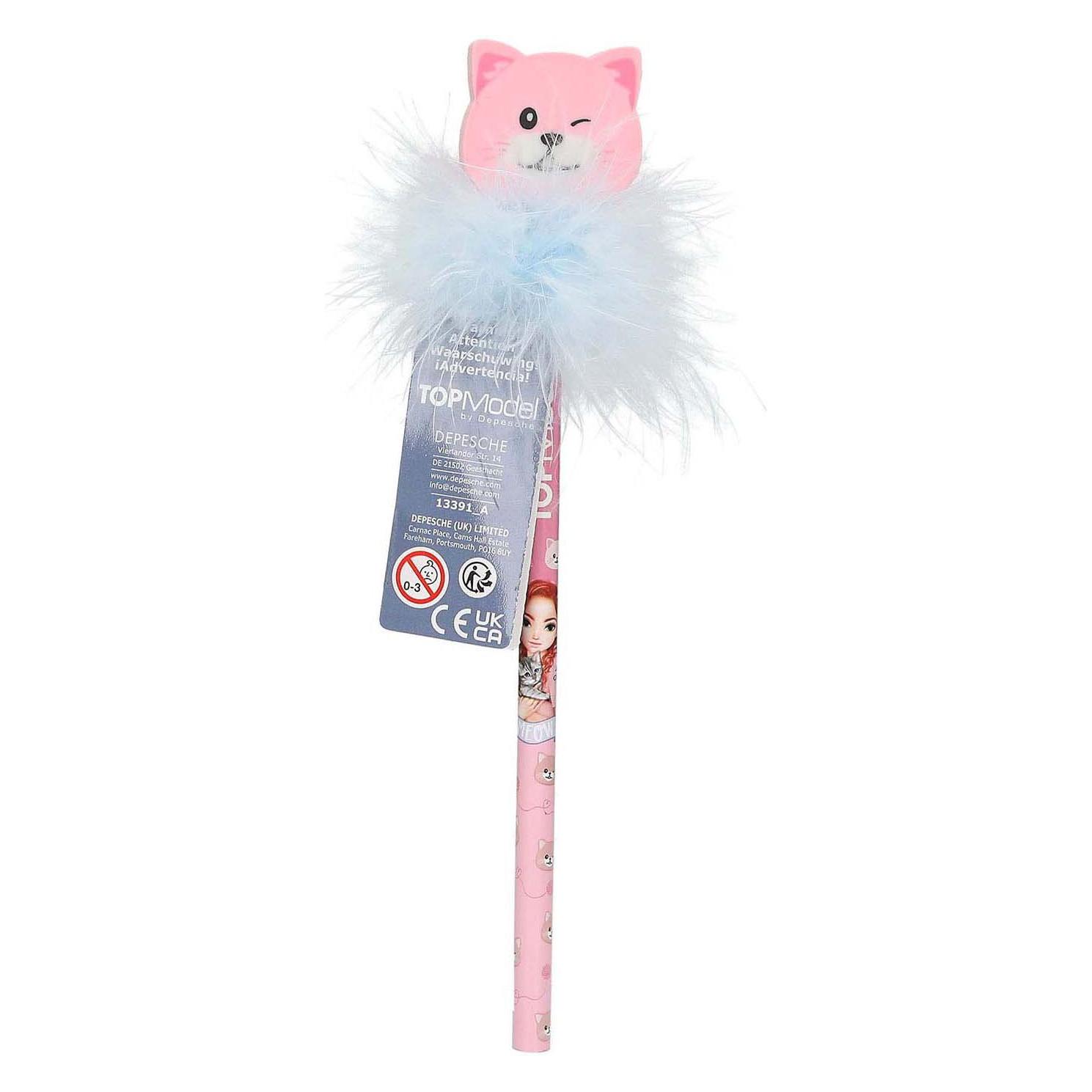 Depesche - TOPModel Bleistift mit Radier-Topper CAT LOVE (HB, 1x) (DP13391)