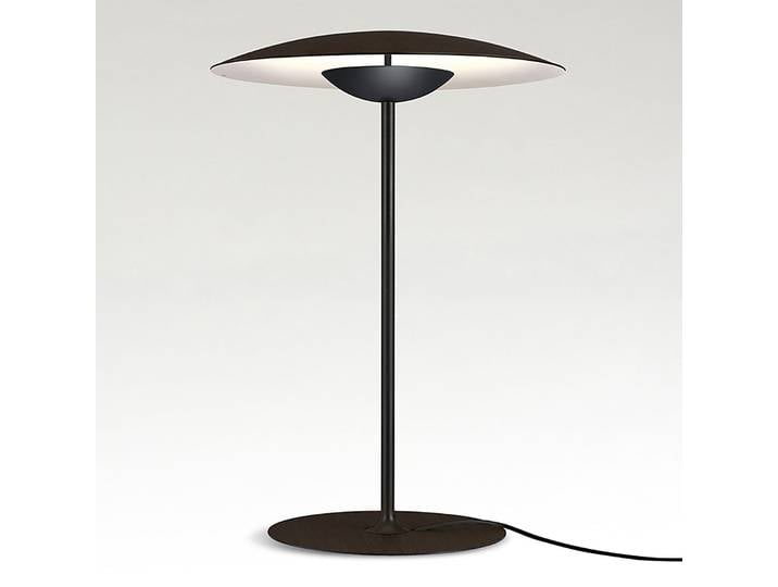 Ginger S Tischleuchte Wenge - Marset - Wohnzimmer - Design - Holz - Mit Schirm