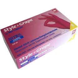 Med-Comfort Style Grape | Nitril Handschuhe  | 100 Stück | Weinrot | Größe S | weinrot