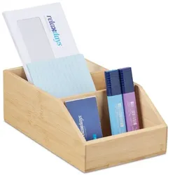 Relaxdays Schreibtisch Organizer Hellbraun