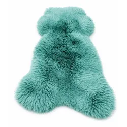FELL Öko Lammfell Schaffell Teal Waldgrün ca. 90 cm