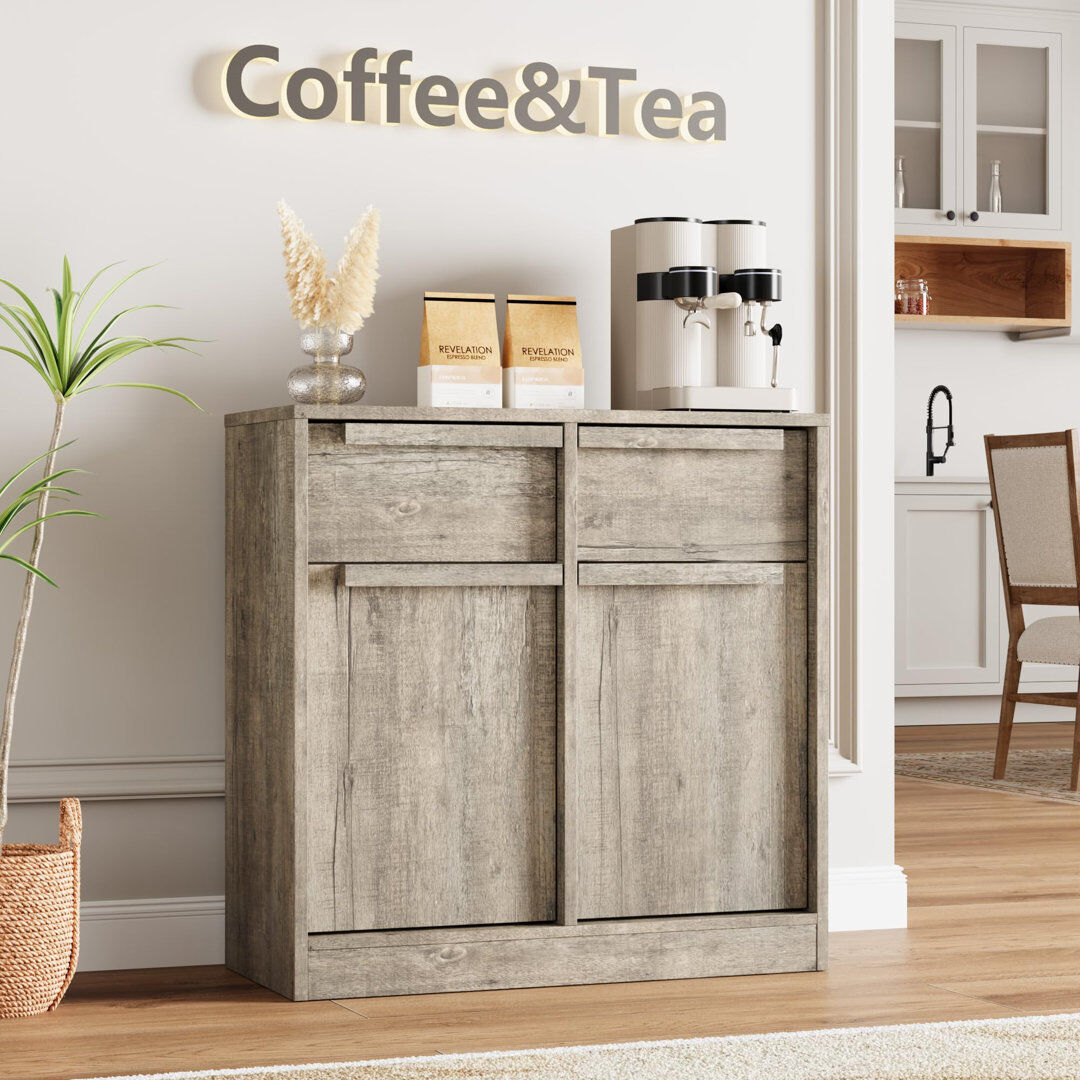 Brambly Cottage 80 cm W Sideboard Grey 80cm H X 80cm W X 35.1cm D