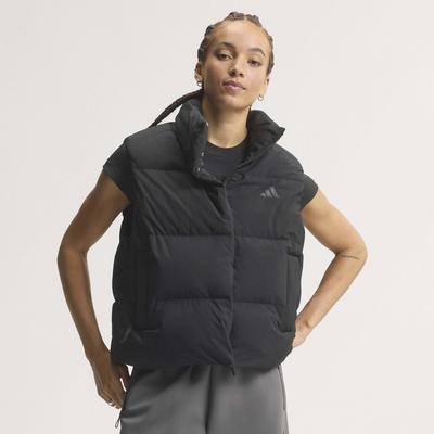 Outdoorjacke ADIDAS SPORTSWEAR "HELIONIC PUFFER", Damen, Gr. M, schwarz, Obermaterial: 100% Polyester, Jacken Outdoorjacke