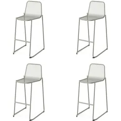Barhocker-Set 4-teilig in Grün, Stahl