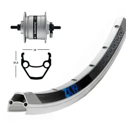 V-Rad 28x1.75Nabend.DHC3003 si.Starr36L Exal ZX 19 silber.Niro-Spei.