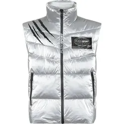PLEIN SPORT Kurze Weste, Größe 3XL in Silber 70