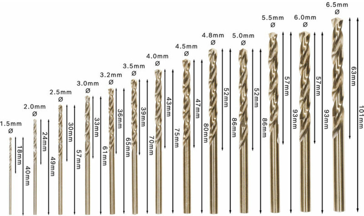 Bosch Metallbohrer-Set Robust Line HSS-Co DIN 135 135°, 13-teilig 1,5 - 6,5 (2607019926)