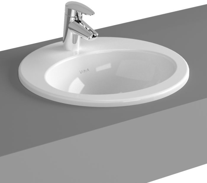 Vitra S20 Einbau-Waschtisch 5466B003-0001 42,5 cm, weiß, Überlauf/Hahnloch mittig