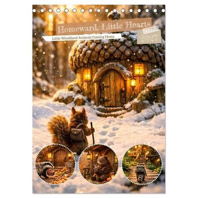 Homeward, Little Hearts. Little Woodland Animals Coming Home (Desk Calendar 2027 DIN A5 portrait), CALVENDO 12 Month DeskCalendar