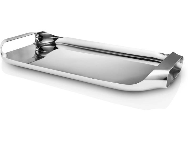 Tablett EVA SOLO, silber (silberfarben), B:44cm H:4cm, Edelstahl, Tabletts, Tablett