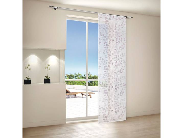Schiebegardine GERSTER Senta Gr. 1, lila (lila, weiß), B:60cm H:245cm, Wirkware, Polyester, Gardinen, Schiebegardine, Schiebevorhang Senta mit Paneelleiste