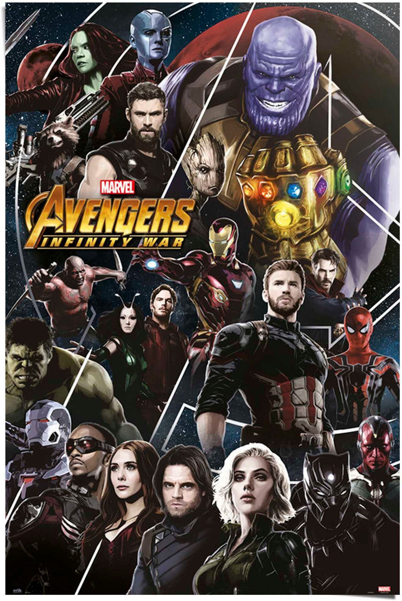Reinders! Poster REINDERS "Marvel Avengers - Infinity War", schwarz (farbe bild(er): schwarz), B:61cm H:91,5cm T:0,1cm, Papier, Bilder, Poster farbe bild(er): schwarz B/H/T: 61cm x 91,5cm x 0,1cm