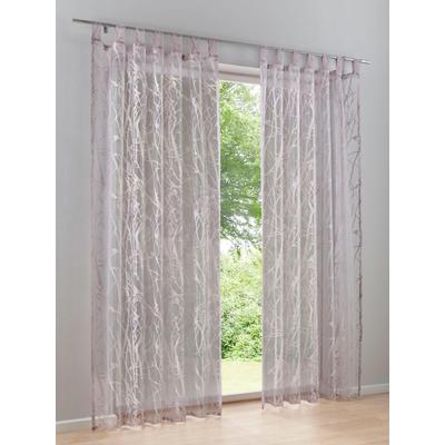 Gardine HEINE HOME Gr. 4, lila (mauve), B:140cm H:245cm, Polyester, Viskose, Gardinen, Gardine