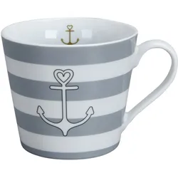 Krasilnikoff Happy Cup Anker mit Streifen, 400 ml
