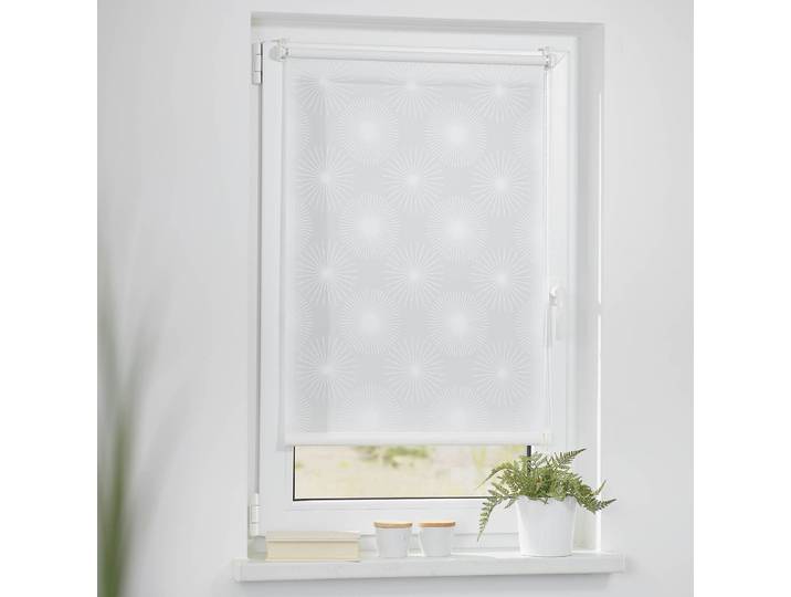 Klemmfix Rollo Sonne 80 x 220cm Weiß