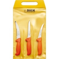 ErgoGrip Messersatz Jagd, Outdoor, 3-teilig orange, Aufbrechmesser mit Anschnittwelle, 2 Ausbeinmesser