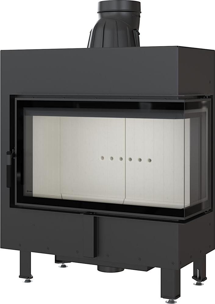 Kamineinsatz aus Stahl KRATKI LUCY rechts 14 kW Ø 200