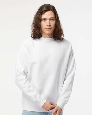 Independent Trading Co. IND5000C Legend Premium Heavyweight Cross-Grain Crewneck Sweatshirt in White size XS   Cotton/Polyester Blend