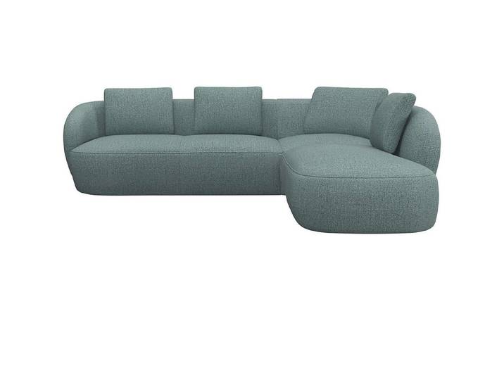FLEXLUX Ecksofa Torino, rund, L-Form, Sofa-Ecke mit Ottomane, Modernes, organisches Sofa-Design, Kaltschaum, Wellenunterfederung