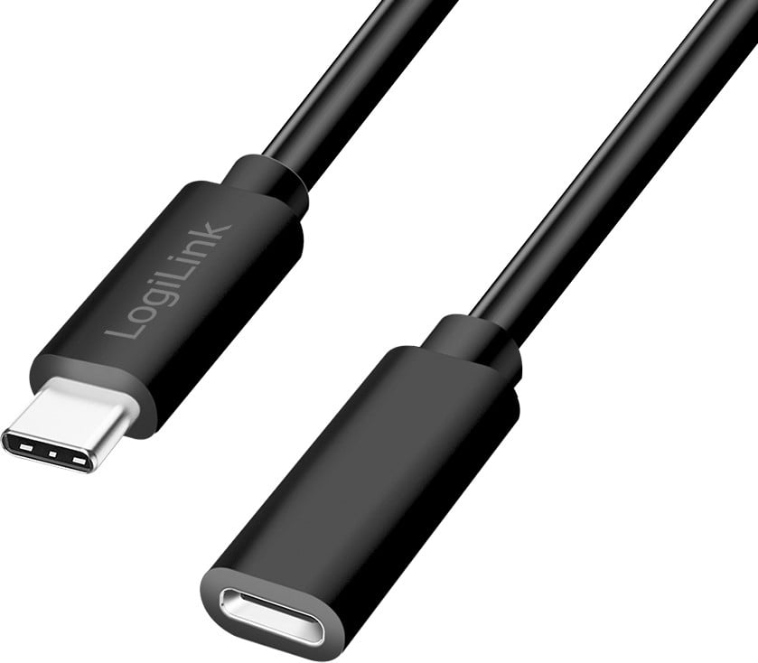 LogiLink CU0210 USB 2.0 verlengkabel, zwart, 1,0 meter