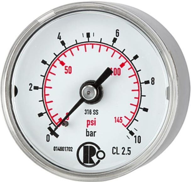 Riegler Standardmano, acier CrNi, G 1/4 arrière centré, 0 - 1,6 bar, Ø 50 (4162)