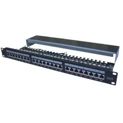 Datacom Patchpanel 24p. CAT6 / 1HE / 3x8 / LSA / STP / 19" / schwarz mit Binding, Server Zubehör, Schwarz