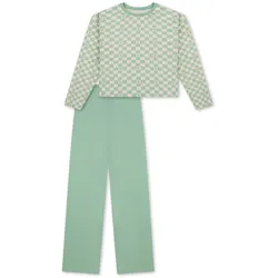 Schiesser Kinder-Interlock-Pyjama - Mädchen - Gr. 140 - beige