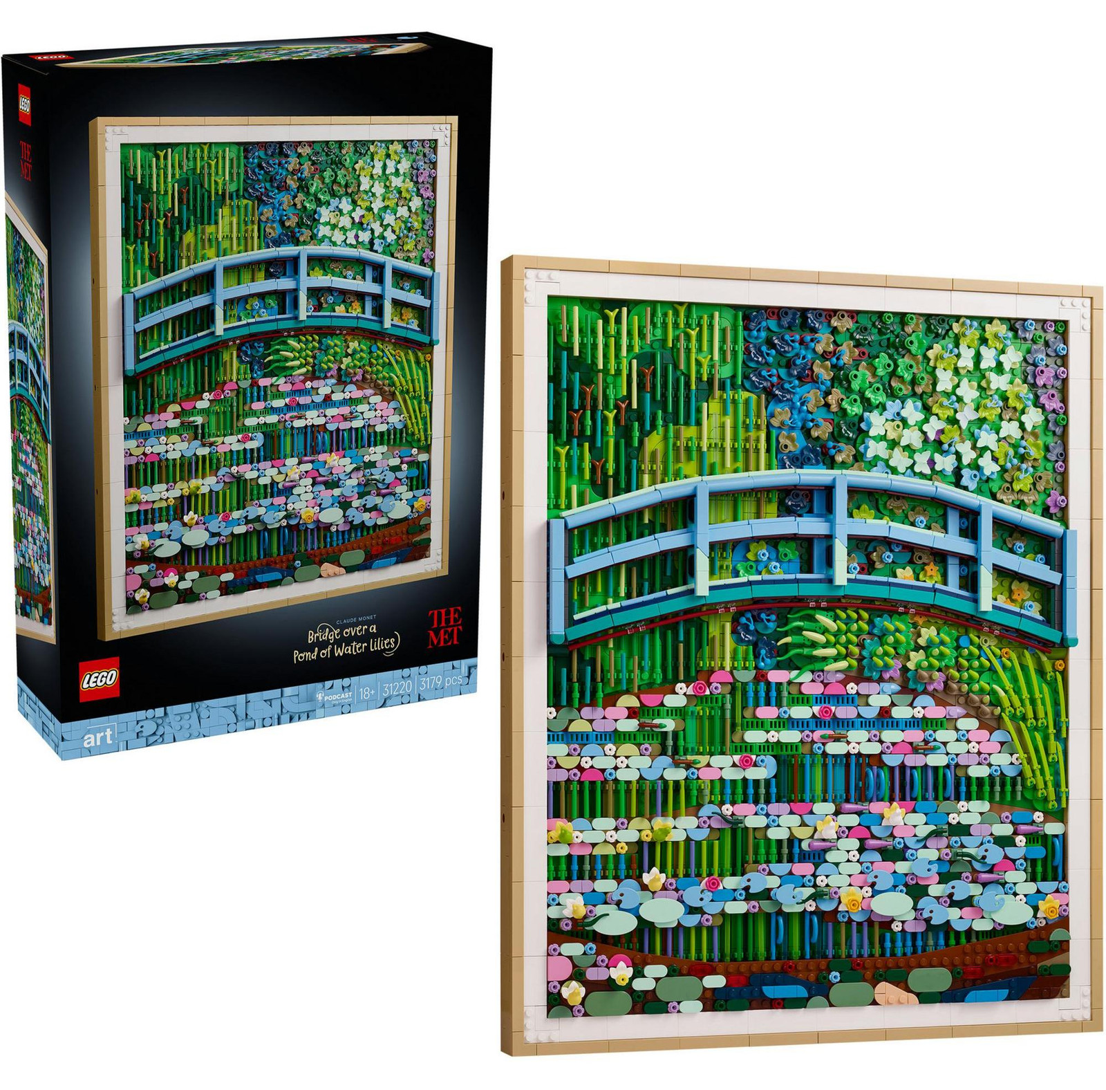 Lego Claude Monet Brug over de vijver met waterlelies schilderij reproductie voor volwassenen