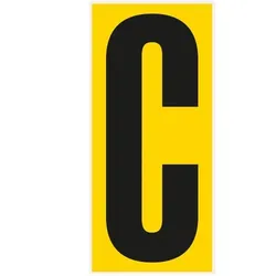 Buchstabe C, für den Boden, gelb/schwarz, Kunststoff, 180x400mm, 3/VE