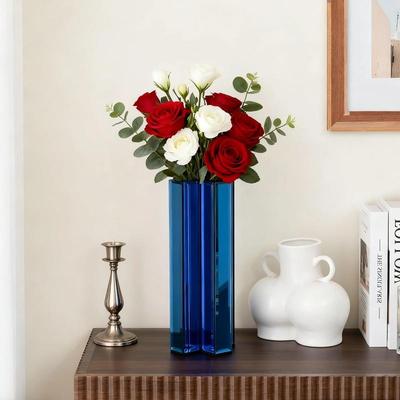 SHYFOY X-Shaped Handmade Mirrored Glass Table Vase