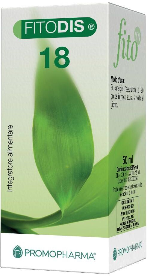 PROMOPHARMA SpA Fitodis 18 Gocce 50ml - Integratore Naturale a Base di Estratti Vegetali per il Benessere Completo