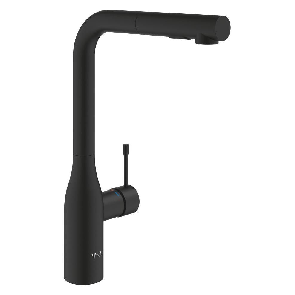 Grohe Einhand-Spültischbatterie ESSENCE 1/2Z, L-Auslauf phantom black (30504KF0)