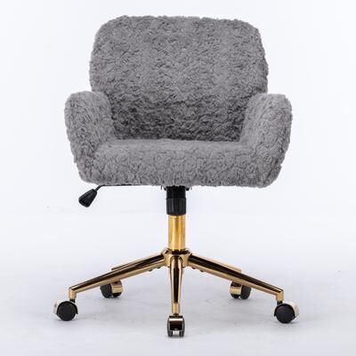GREATPLANINC Stylish Office Chair Ergonomic Chair Vanity Chair with Adjustable Height Swivel Chair Executive Chair for Bedroom,Gray