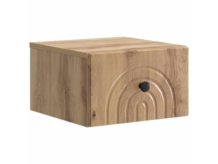 KUPTYERFG Wandmontierter Nachttisch Artisan-Eiche 33x34,5x20 cm Platzsparende Schwebekommode in Holzoptik für Schlafzimmer und Wohnbereich mit Schublade für kleine Räume.