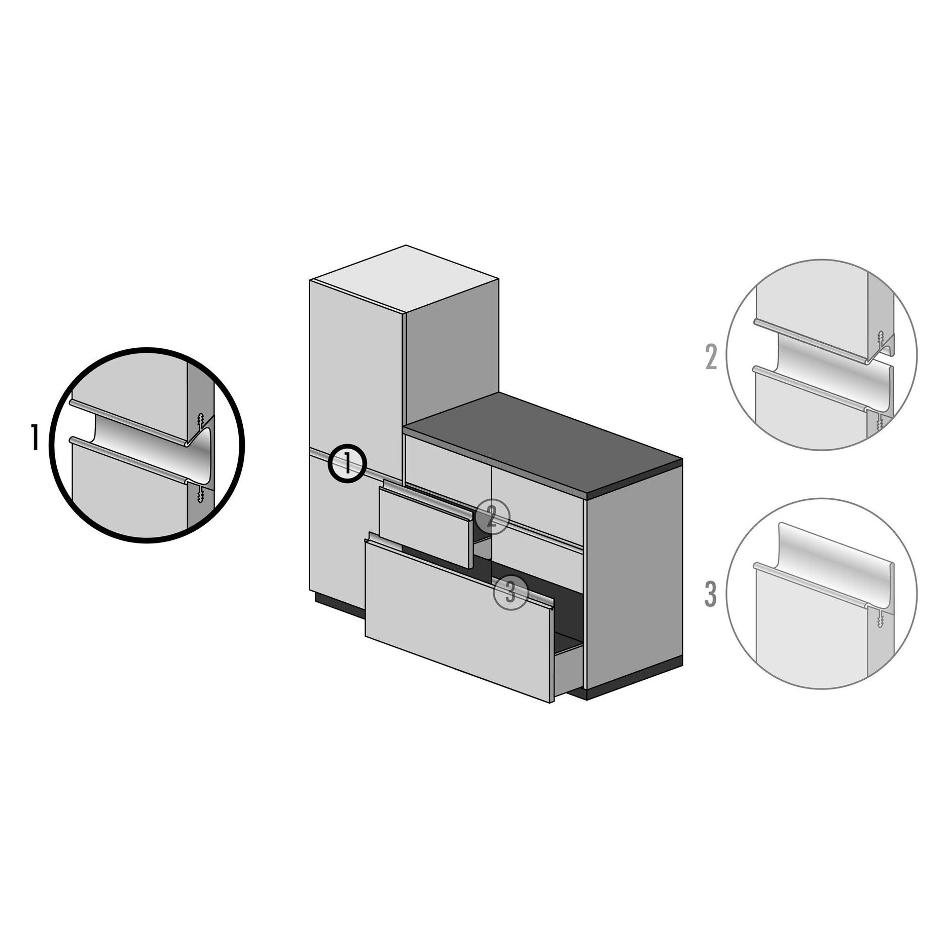 Werkstarck Griffleistenprofile mit Profilhöhe 57 mm (66.3701.552)