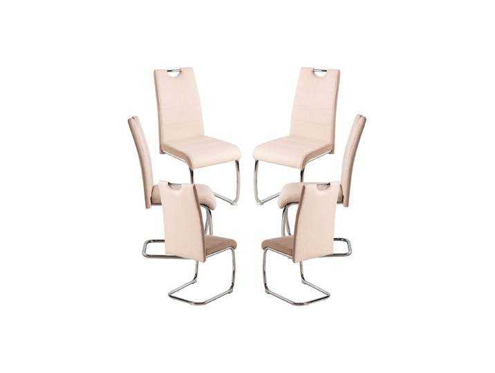 6er Set Hallen Stoff Stühle - Beige