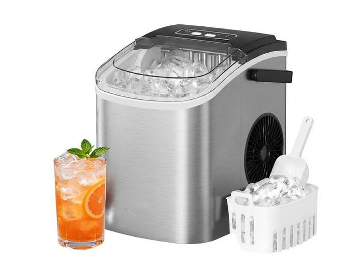 AeroAxis Eiswürfelmaschine Kleine Eiswürfelmaschine, 9 Eiswürfel in 6 Minuten, 15 kg/24 Stunden, selbstreinigende, Eiswürfelmaschinen für Zuhause, Küche, Büro und Bar