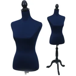 Schneiderpuppe T220, Schaufensterpuppe Torso weiblich, Schaumstoff ~ dunkelblau