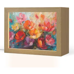 TISCHLEUCHTE Blumen - Bunt - Malerei - Abstrakt - Kunst 20x15 cm