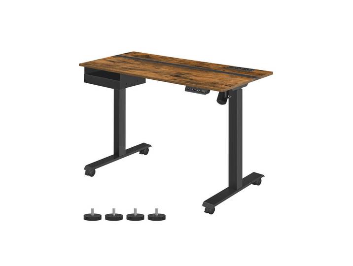 Hansiro Höhenverstellbarer Schreibtisch Almaty, Braun, 120x120x60 cm, Büromöbel, Schreibtische, Schreibtische