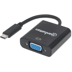 Manhattan USB 3.1 Typ C auf VGA-Konverter, Typ C-Stecker auf VGA-Buchse, schwarz