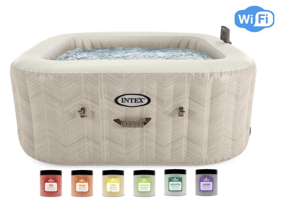 Intex PureSpa Chevron Deluxe Bubble Spa met Aquatural Set Aroma Crystals 6 x 350 gram