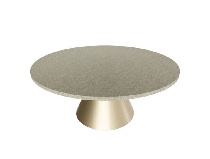 Artù Brass - Table de salle à manger ronde Ø120 cm en bois stratifié avec base conique en métal-Gris texturé