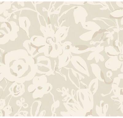 York Wallcoverings Brushstroke Floral Taupe Wallpaper