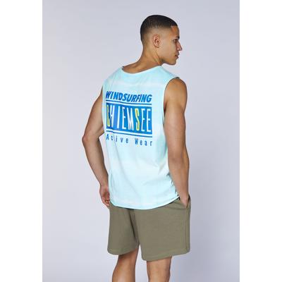 Tanktop CHIEMSEE, Herren, Gr. S (44/46), blau (tropical breeze), 100% Baumwolle, Rundhals, Tops Tanktop