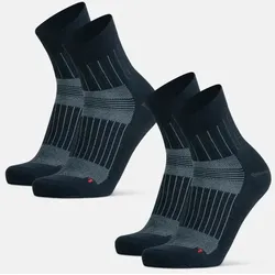 MERINO RUNNING QUARTER SOCKEN - 2-Pack - Marineblau/Türkis | Marineblau/Hellblau - 39-42