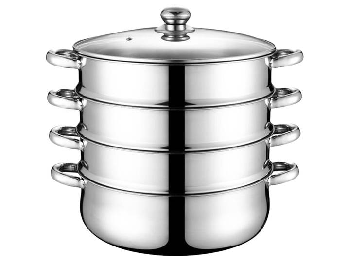 Ensemble de cuisson vapeur en acier inoxydable, marmite à soupe, cuiseur à vapeur, cuiseur à vapeur, cuiseur à vapeur, cuiseur à 4 niveaux, cuiseur à légumes