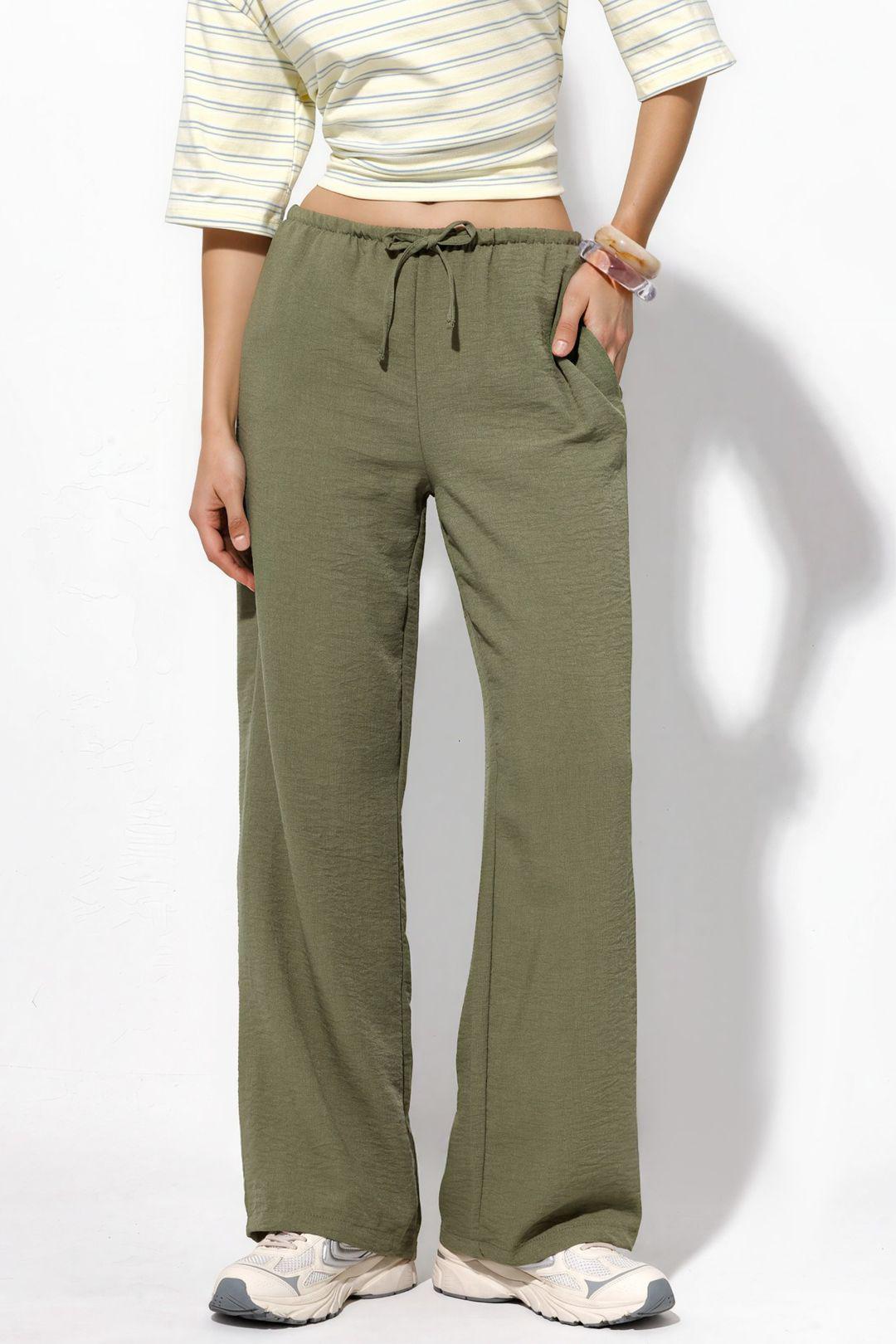 Damen gerade geschnittene Stoffhose