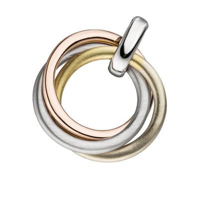 Kettenanhänger JOBO "Anhänger verschlungen", silber (silber 925), Schmuckanhänger, Damen, Silber 925 (Sterlingsilber), Kettenanhänger, 925 Silber vergoldet tricolor
