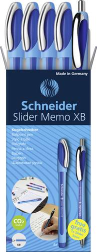 Schneider Schreibgeräte Etui 4x Kugelschreiber Memo + 1x Rave blau 150275 Kugelschreiber 5St.